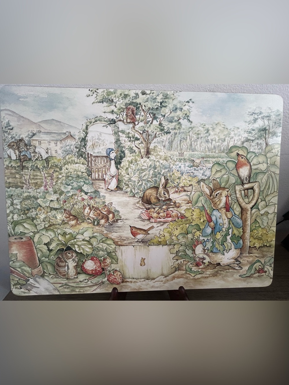 Pottery Barn Kids 2010 Hardmats 16" Easter Placemats Beatrix Potter New Set Of 4